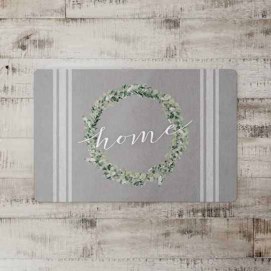 Home Wreath Floor Mat